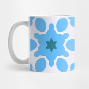 Retro Mandala Flower Orange White and Blue Mug